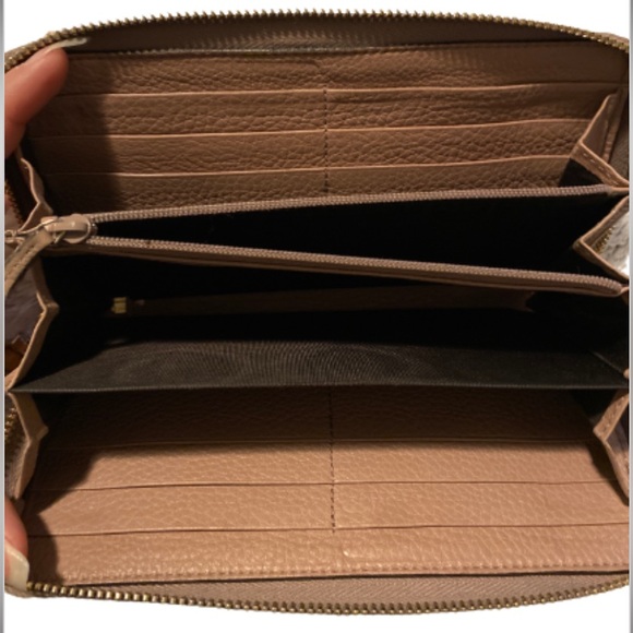 ❤️ Authentic Gucci Dusty Rose/Rustic Pink Mauve Leather Zip Around Wallet - Picture 8 of 16
